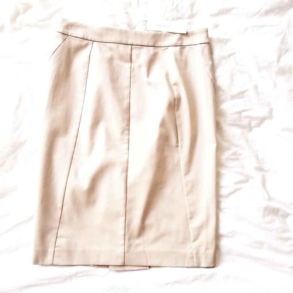 Ann Taylor Classic Tan Pencil Skirt